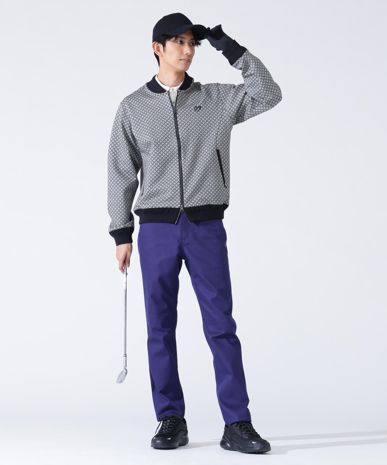 小紋ジャガードジップアップカットブルゾン