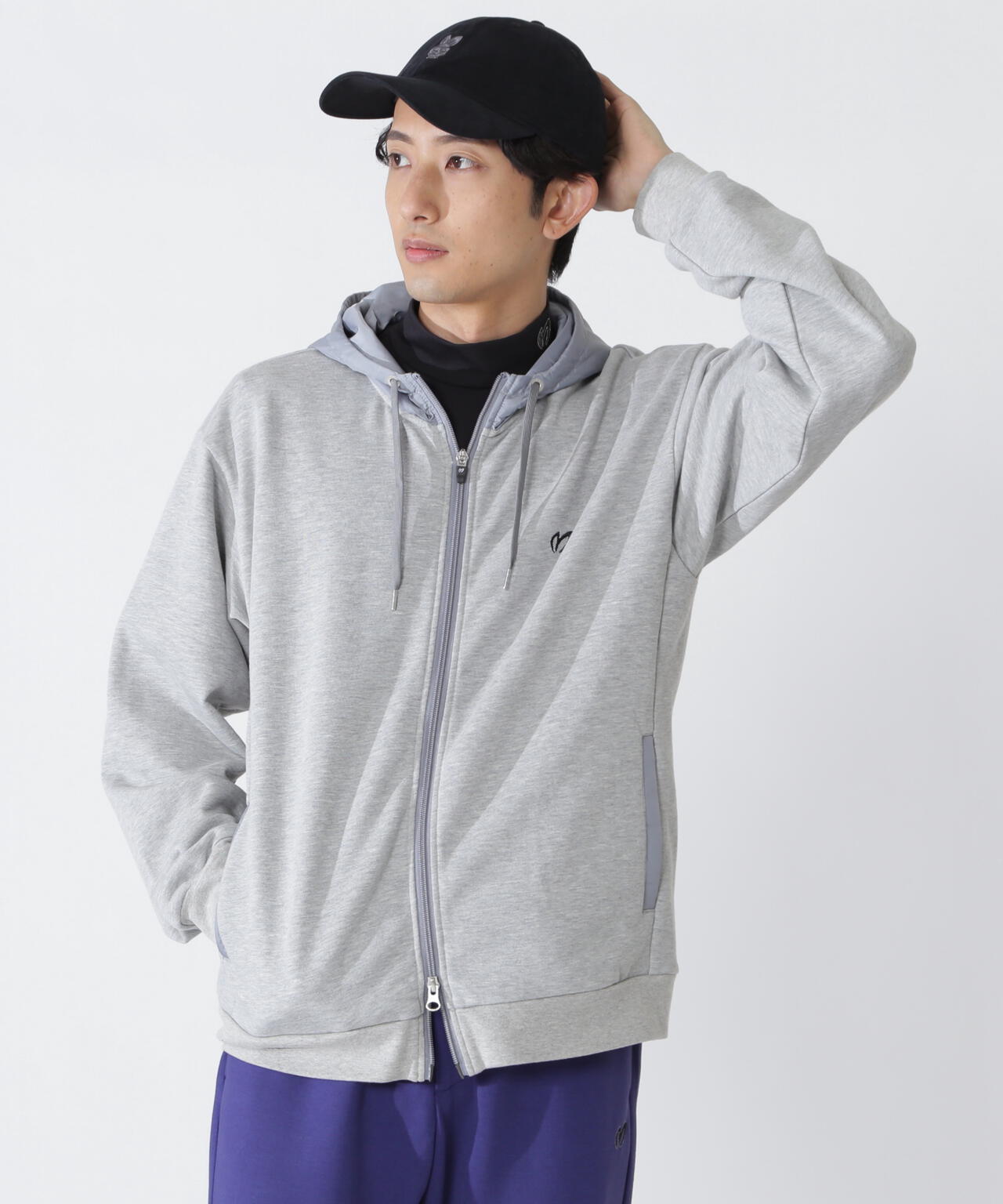 T/Cベア裏毛ジップアップフーディジャケット
