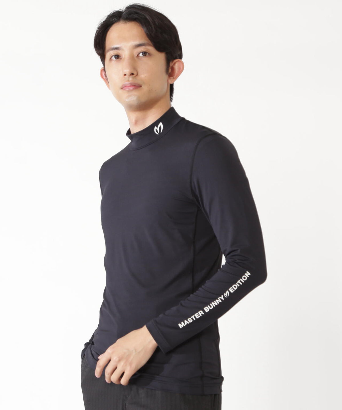 フルダルナイロンベア天長袖ハイネックカットソー
