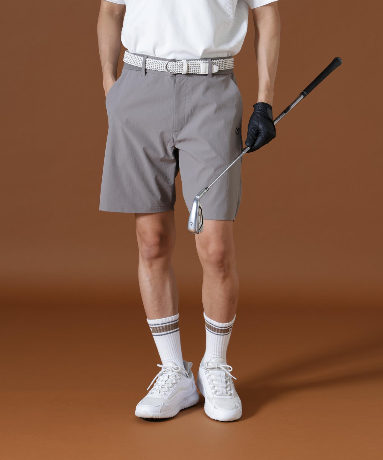 布帛切り替えショートパンツ