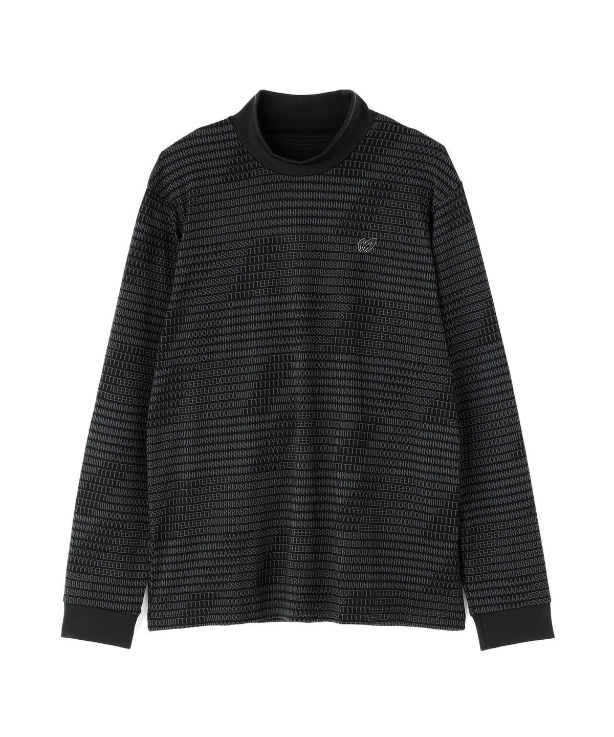 ロゴジャガード長袖ハイネックカットソー (MENS)