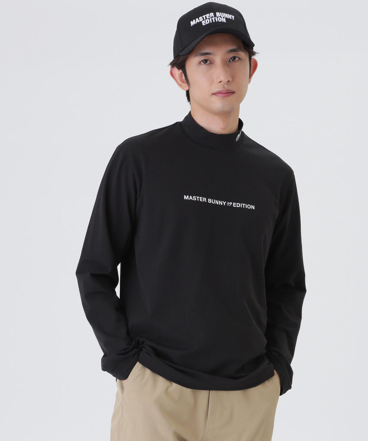 スーピマベア天長袖ハイネックカットソー (MENS)
