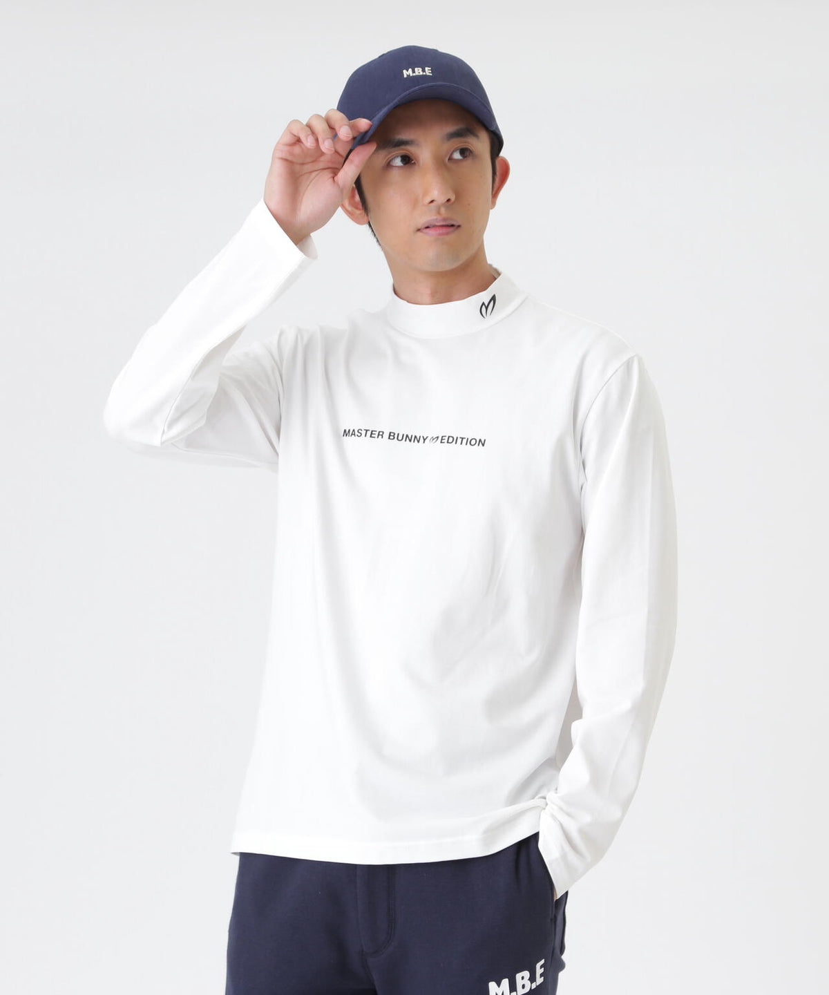 スーピマベア天長袖ハイネックカットソー (MENS)