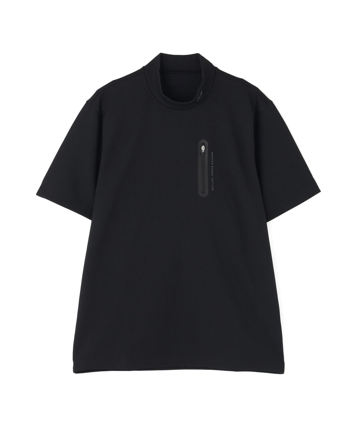 へリンボンストライプ半袖モックネックシャツ (MENS)