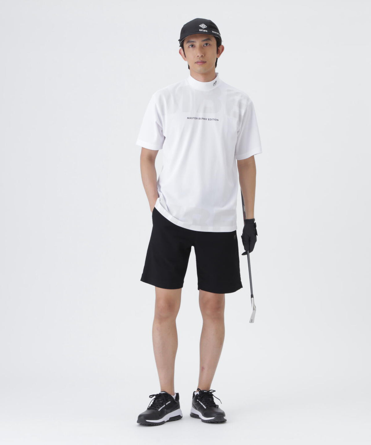 ダイヤメッシュ半袖ハイネックカットソー
