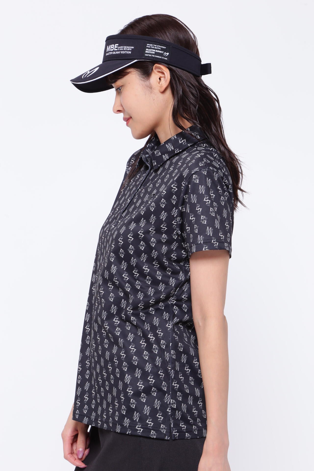 ポリエステルドビー 半袖ポロシャツ <MBEバイヤス柄プリント>