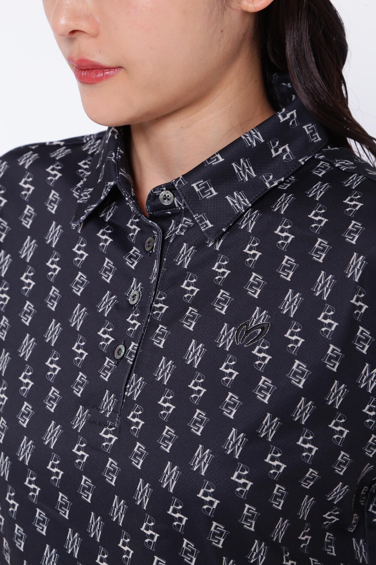 ポリエステルドビー 半袖ポロシャツ <MBEバイヤス柄プリント>