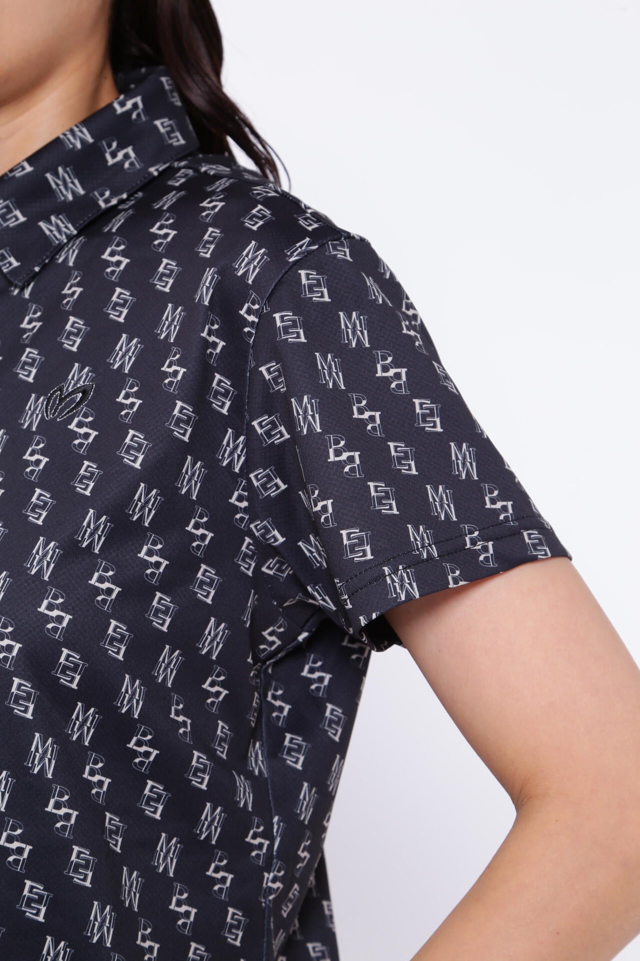 ポリエステルドビー 半袖ポロシャツ <MBEバイヤス柄プリント>