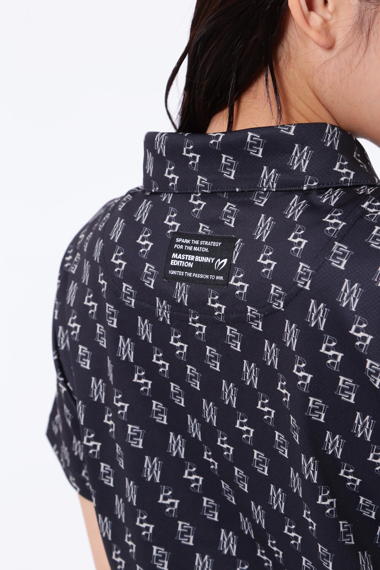 ポリエステルドビー 半袖ポロシャツ <MBEバイヤス柄プリント>