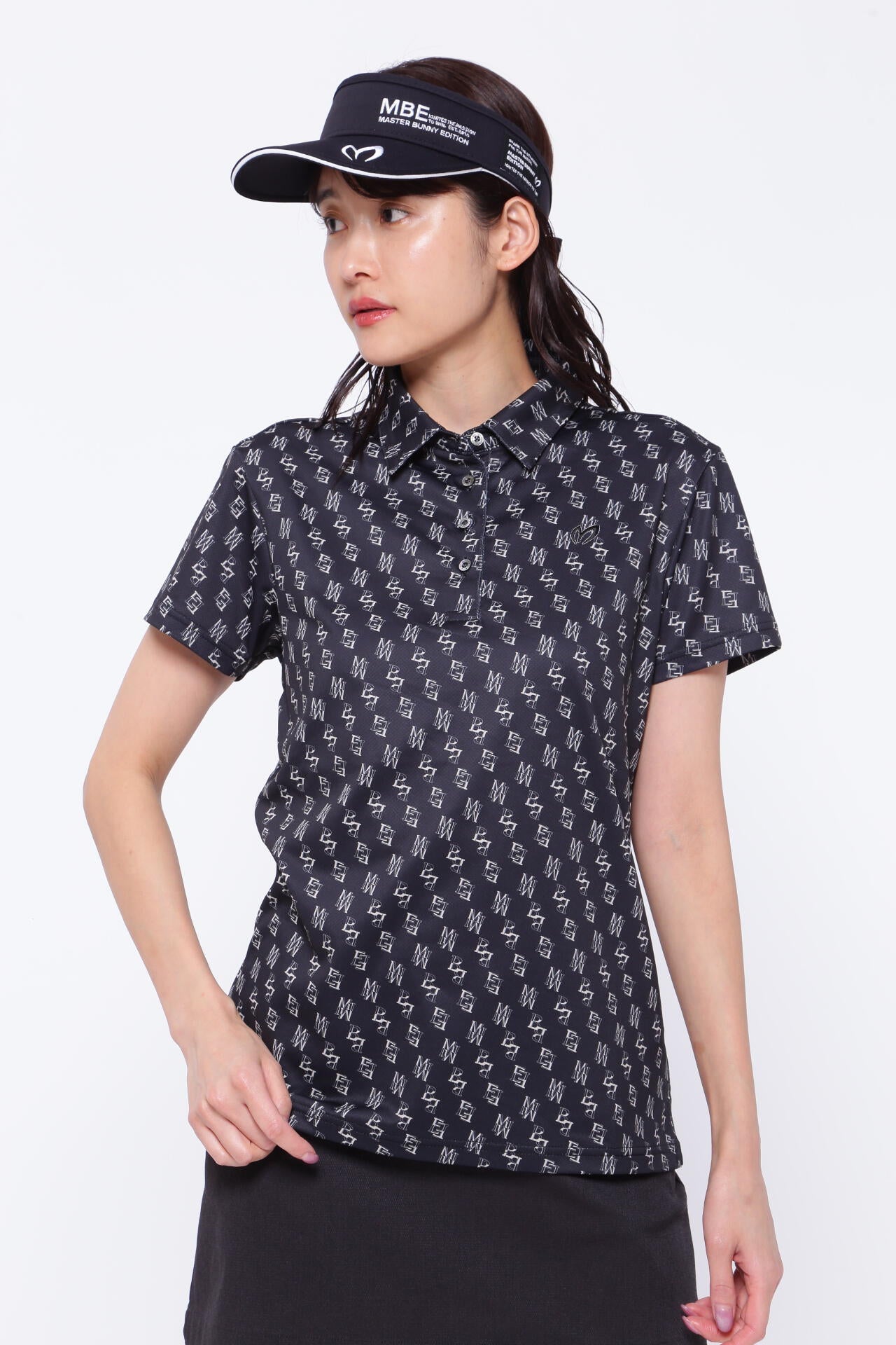 ポリエステルドビー 半袖ポロシャツ <MBEバイヤス柄プリント>