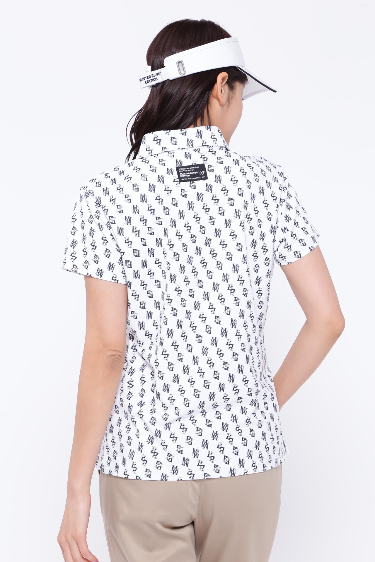 ポリエステルドビー 半袖ポロシャツ <MBEバイヤス柄プリント>