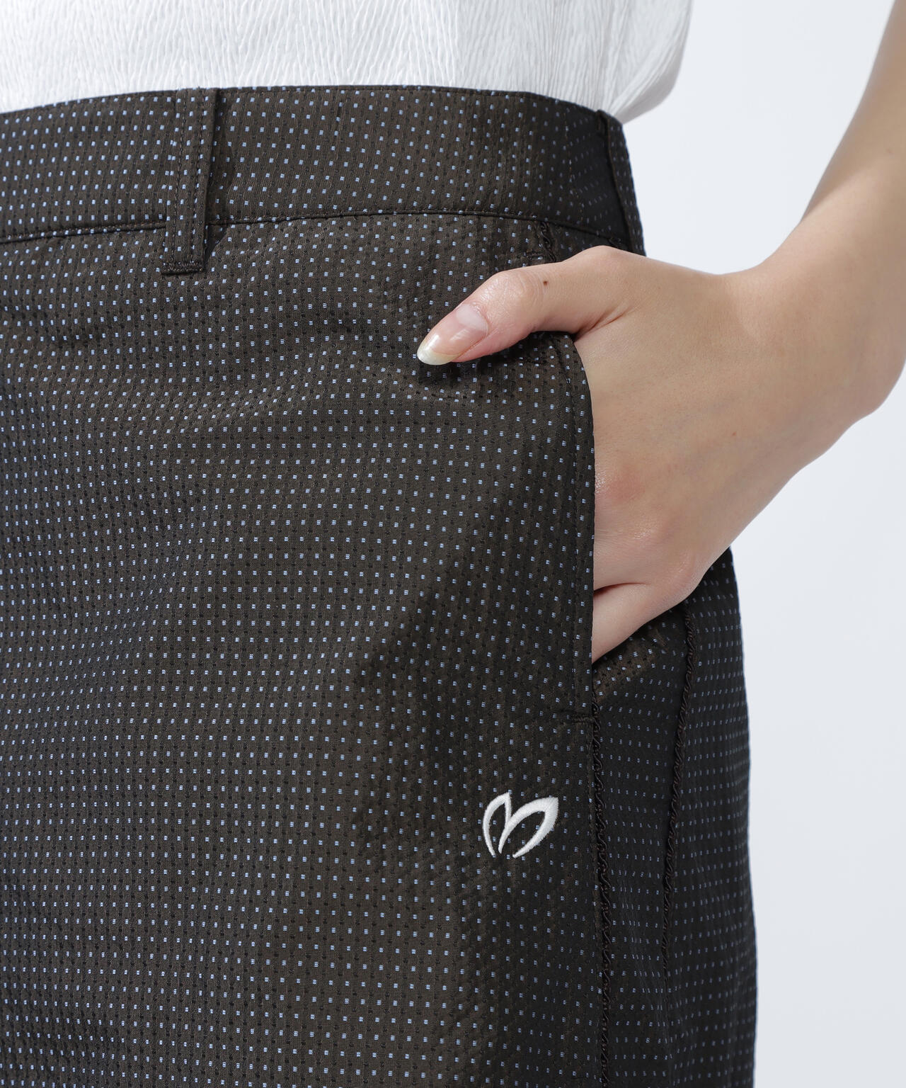 メモリータフタ刺し子スカート