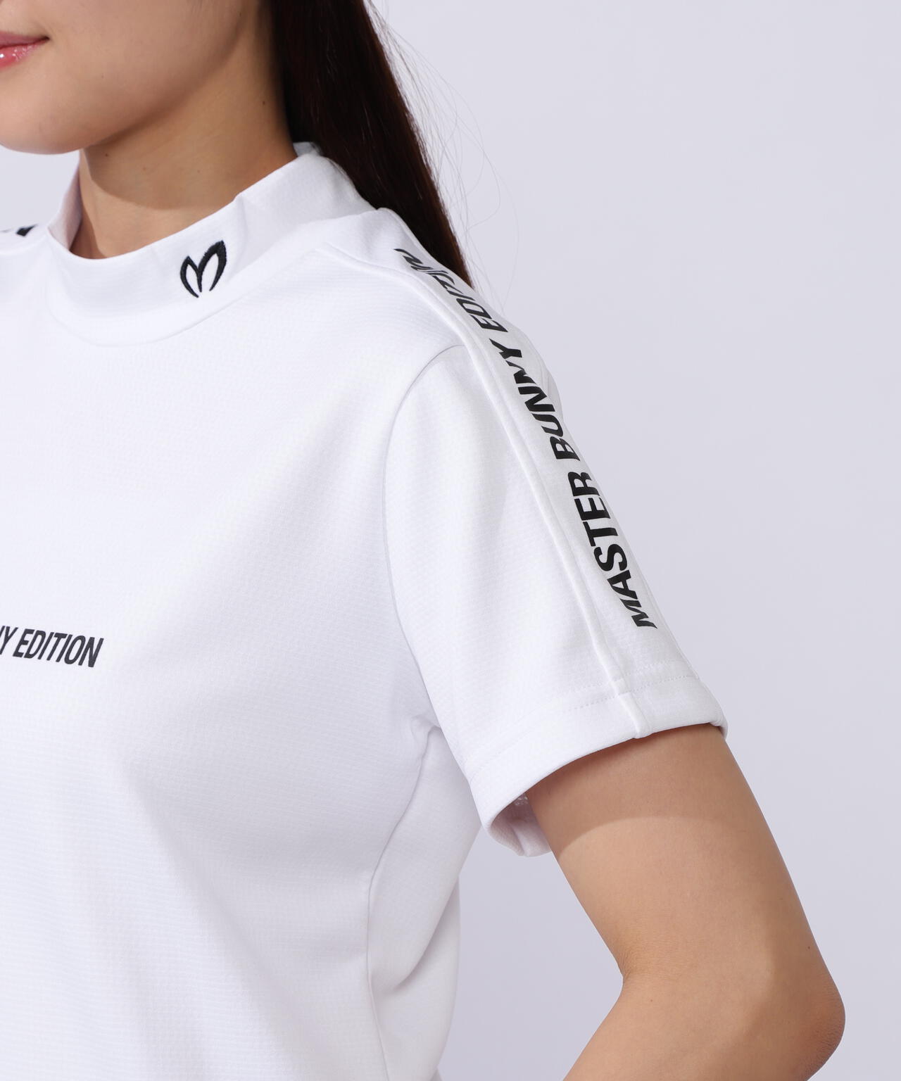 裏ワッフルジャージ半袖モックネックカットソー