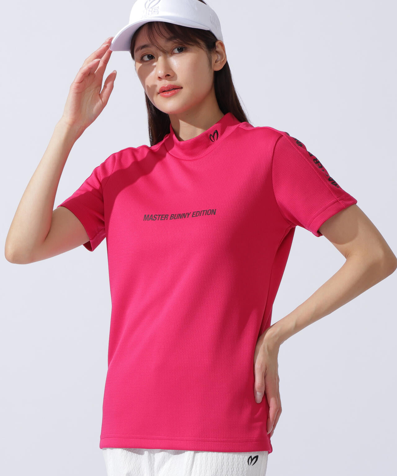 裏ワッフルジャージ半袖モックネックカットソー