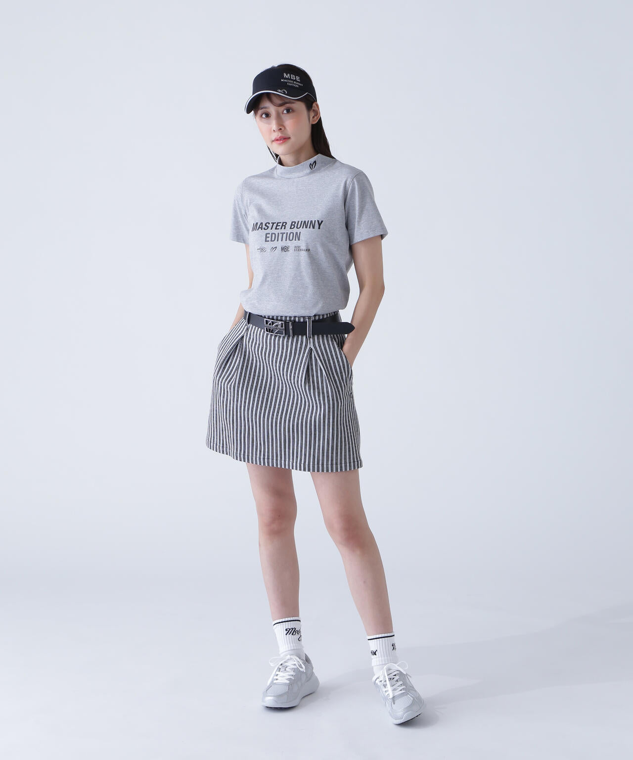 リバーシブルメッシュ半袖モックネックカットソー