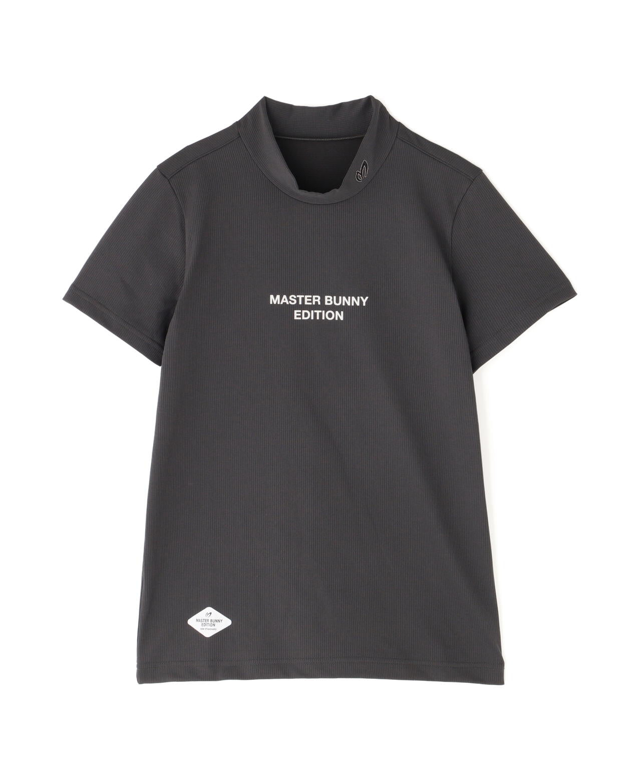 エコブルードビーワッフル半袖モックネックカットソー