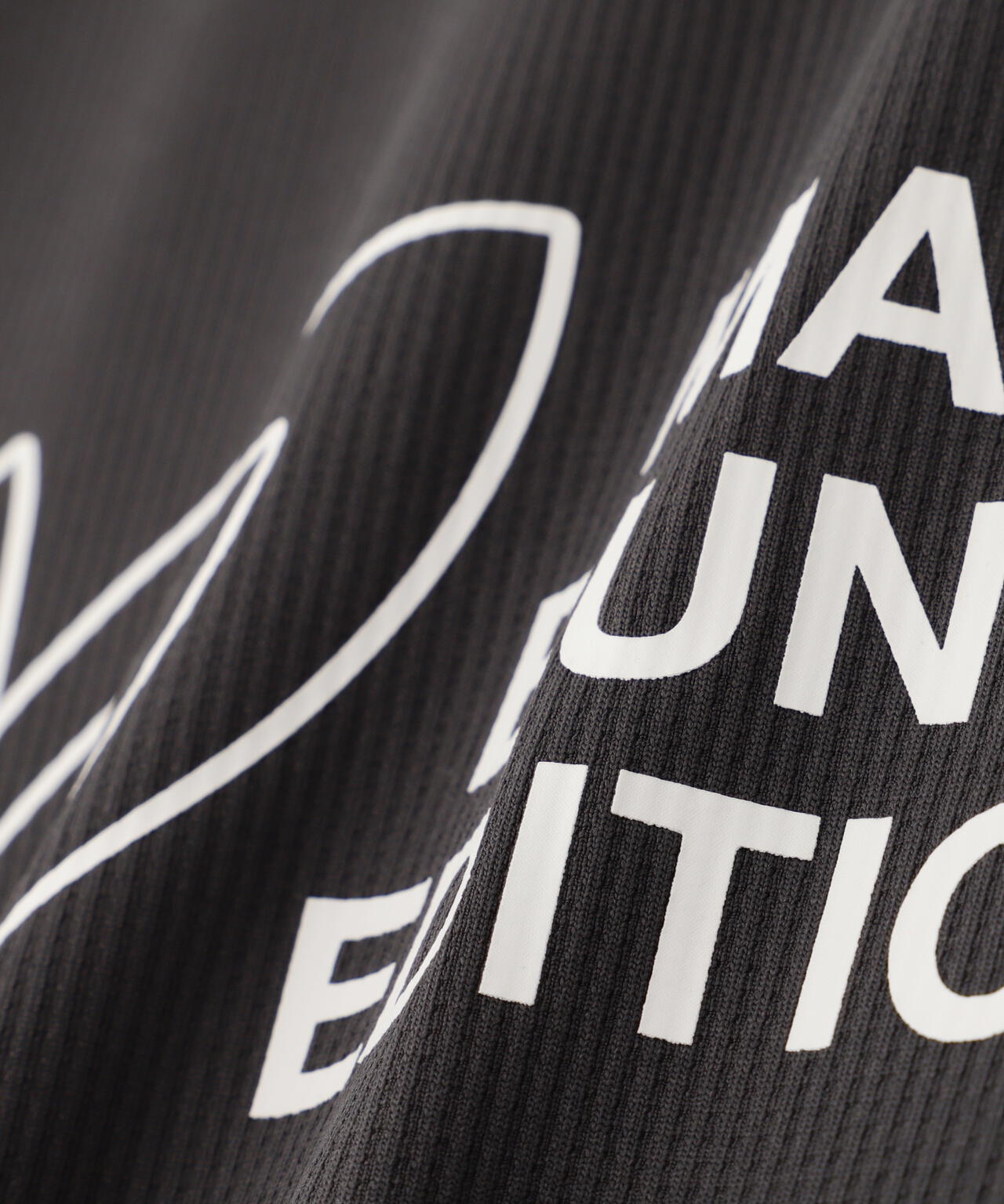 エコブルードビーワッフル半袖モックネックカットソー