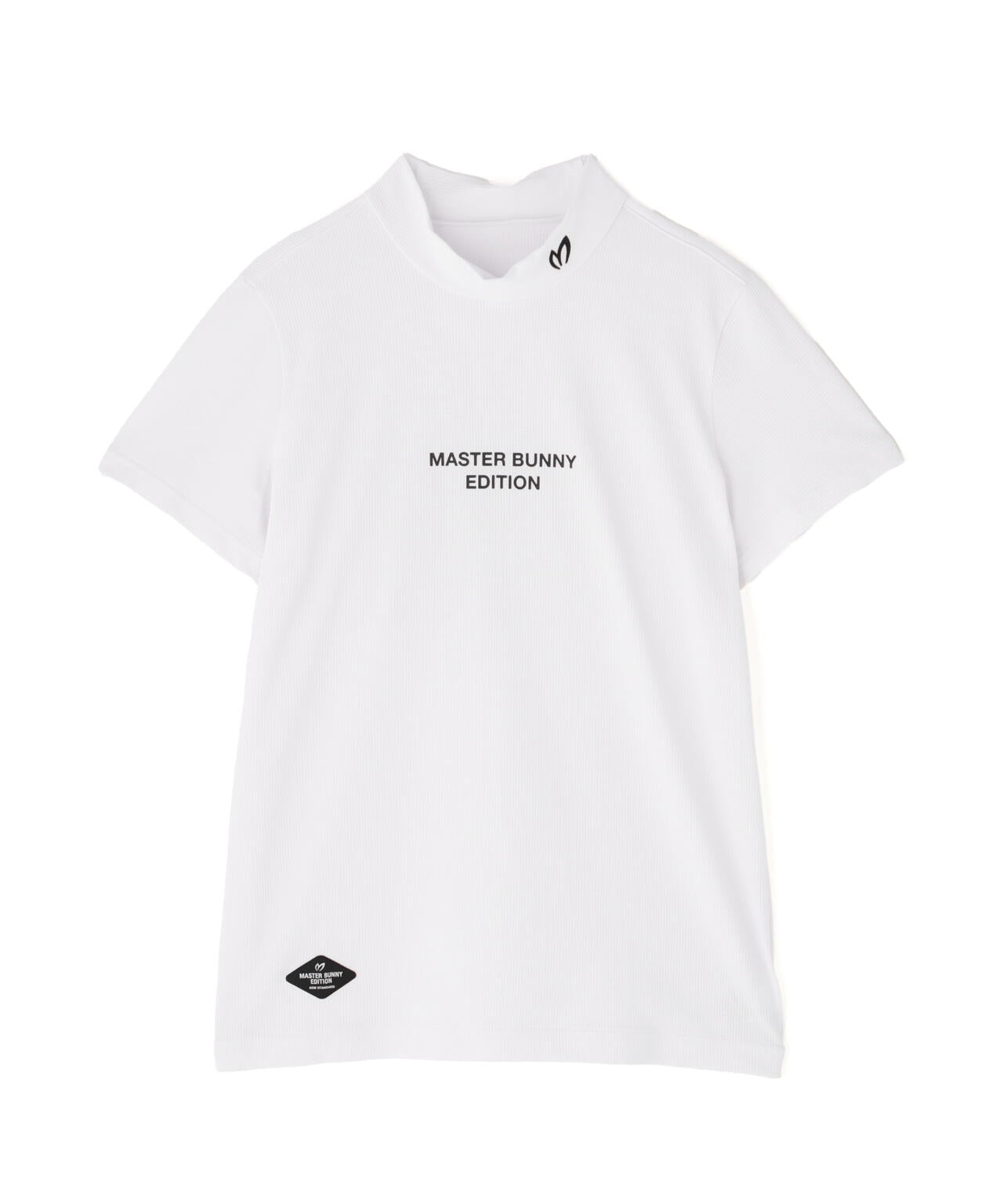 エコブルードビーワッフル半袖モックネックカットソー