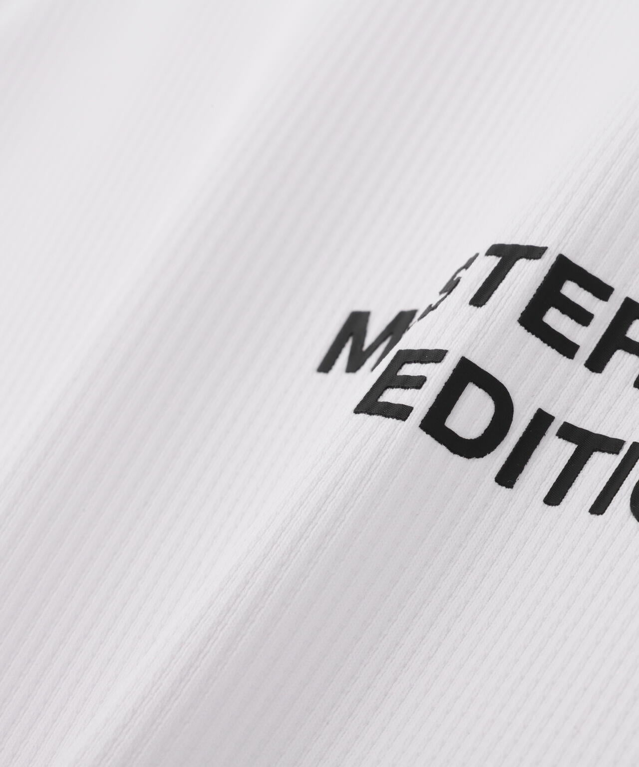 エコブルードビーワッフル半袖モックネックカットソー