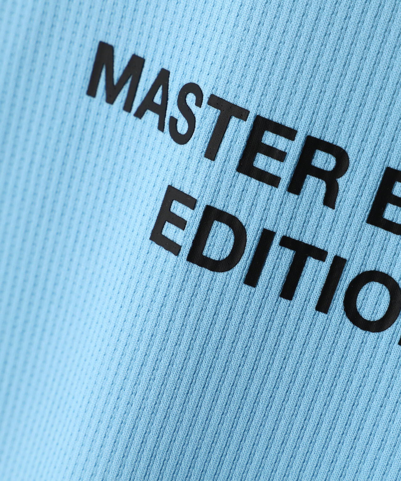 エコブルードビーワッフル半袖モックネックカットソー