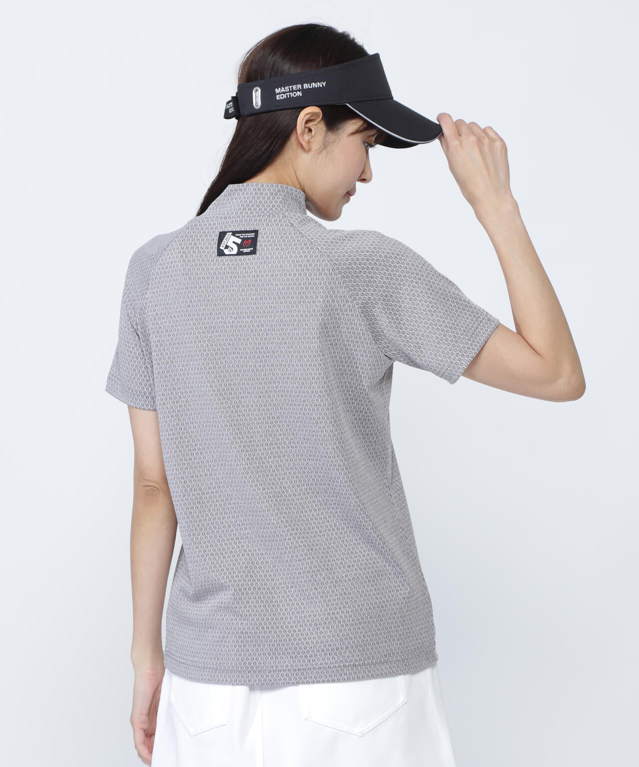 ダイヤベアジャガード半袖モックネックカットソー