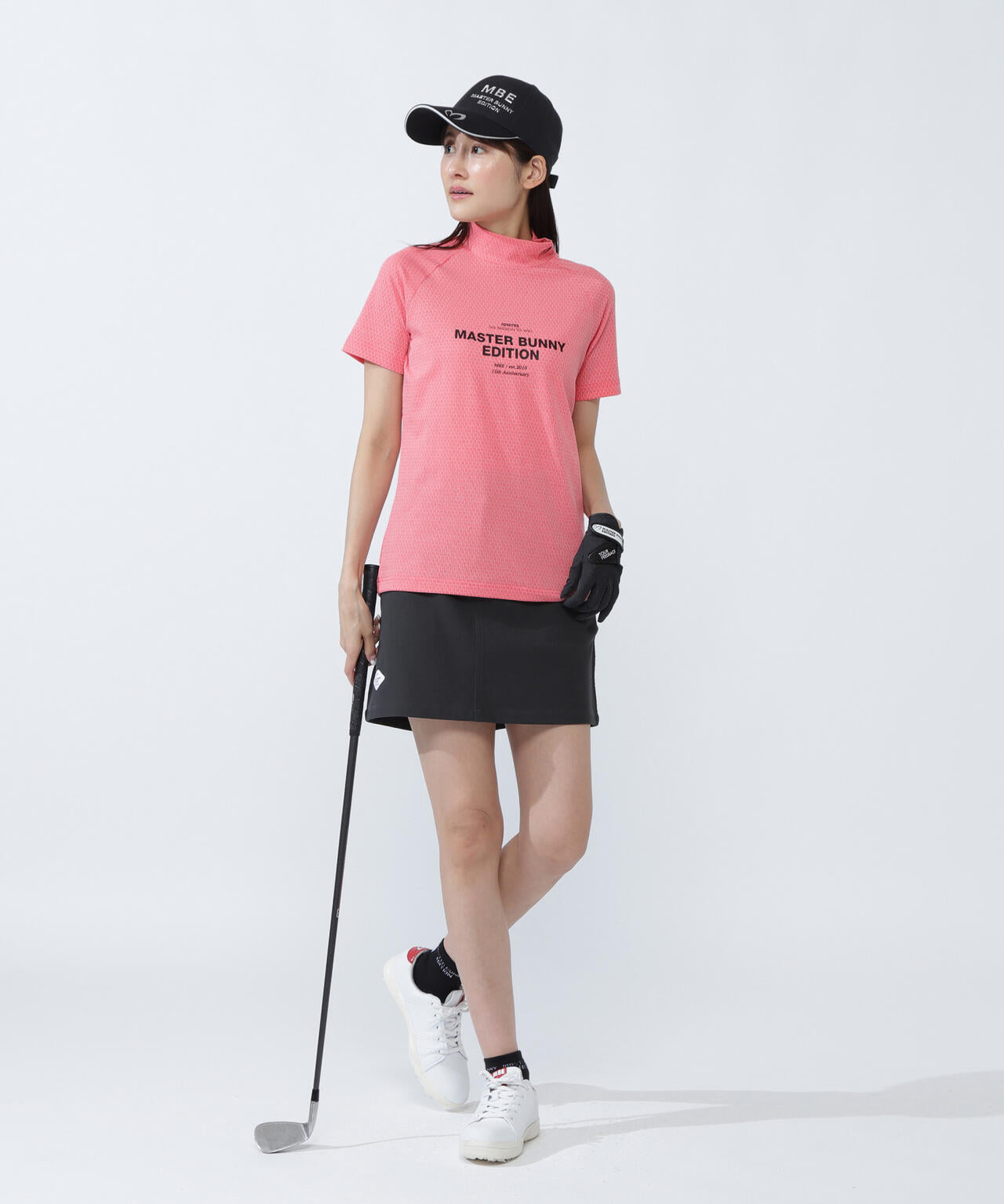 ダイヤベアジャガード半袖モックネックカットソー