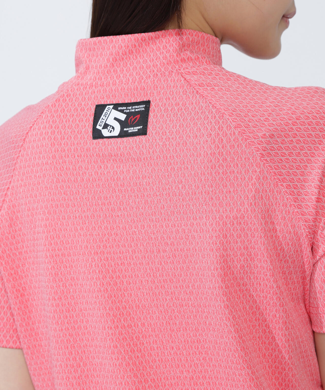 ダイヤベアジャガード半袖モックネックカットソー