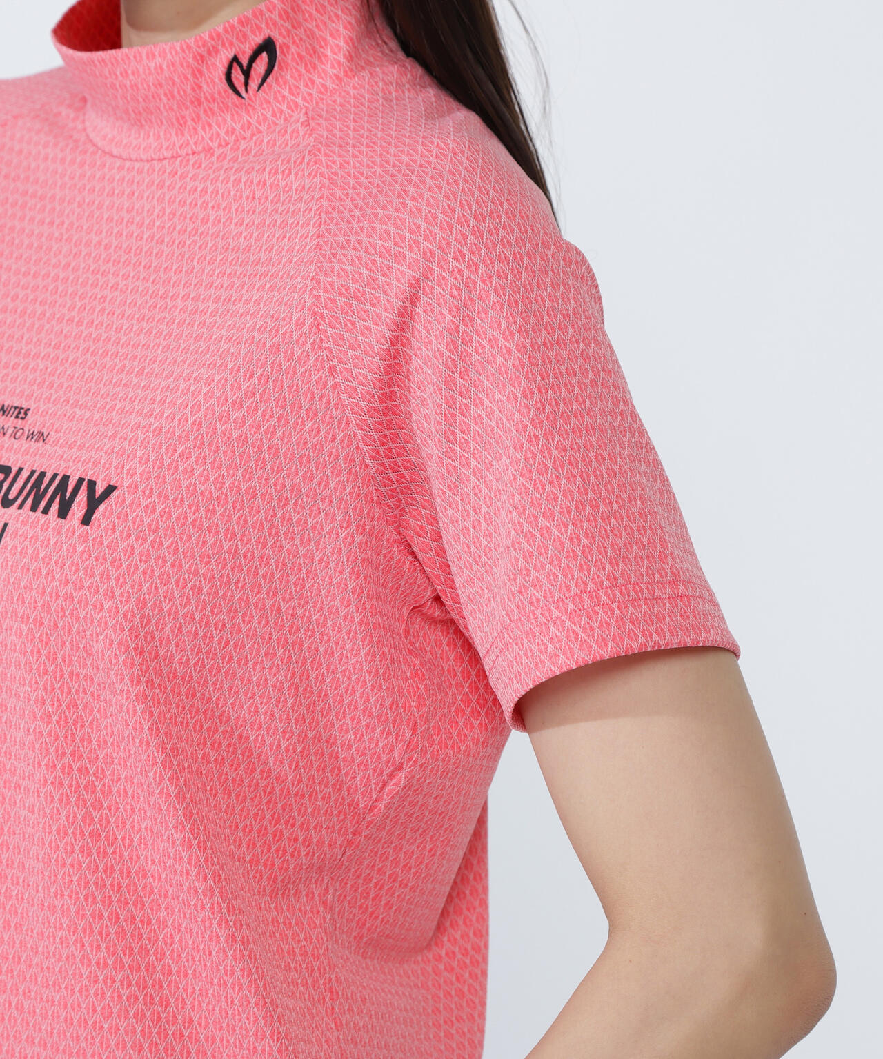 ダイヤベアジャガード半袖モックネックカットソー