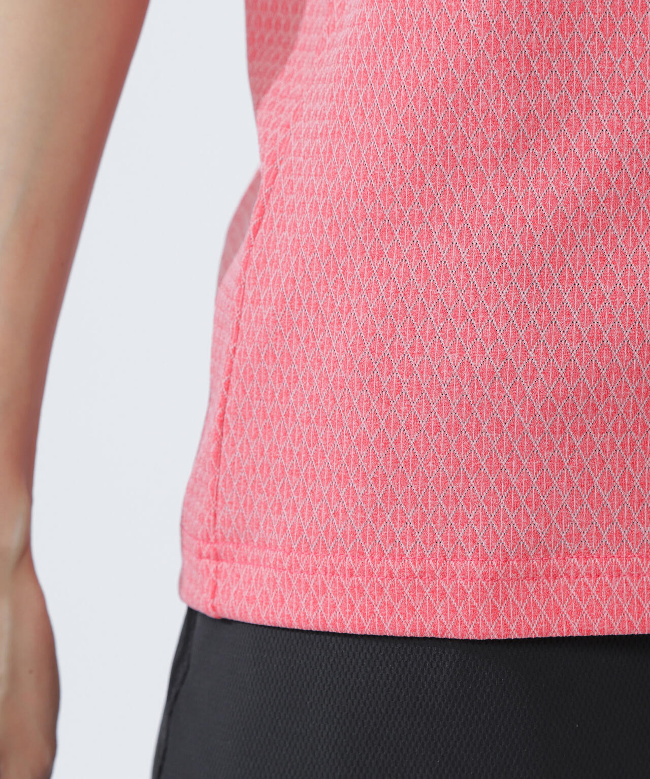 ダイヤベアジャガード半袖モックネックカットソー