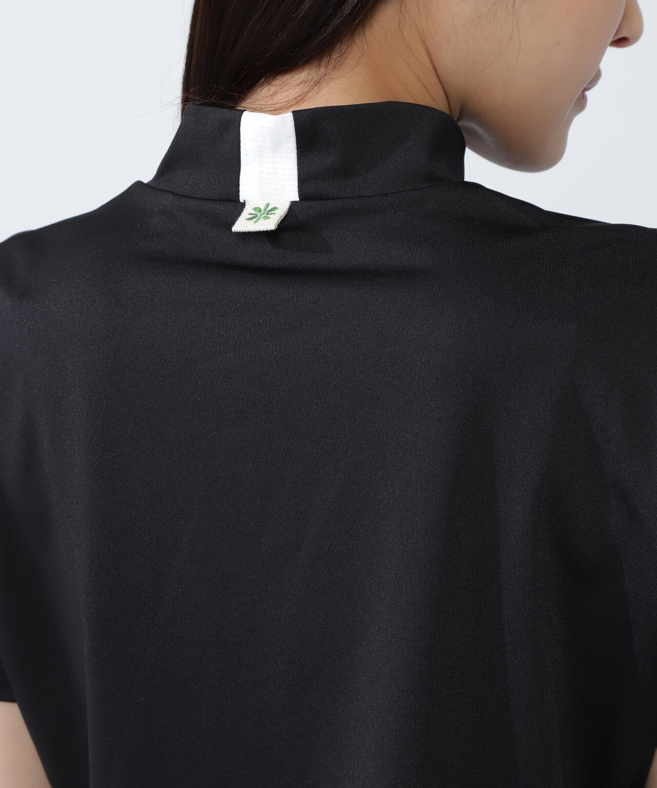 ハイストレッチメッシュ半袖ハイネックカットソー <AddElm>