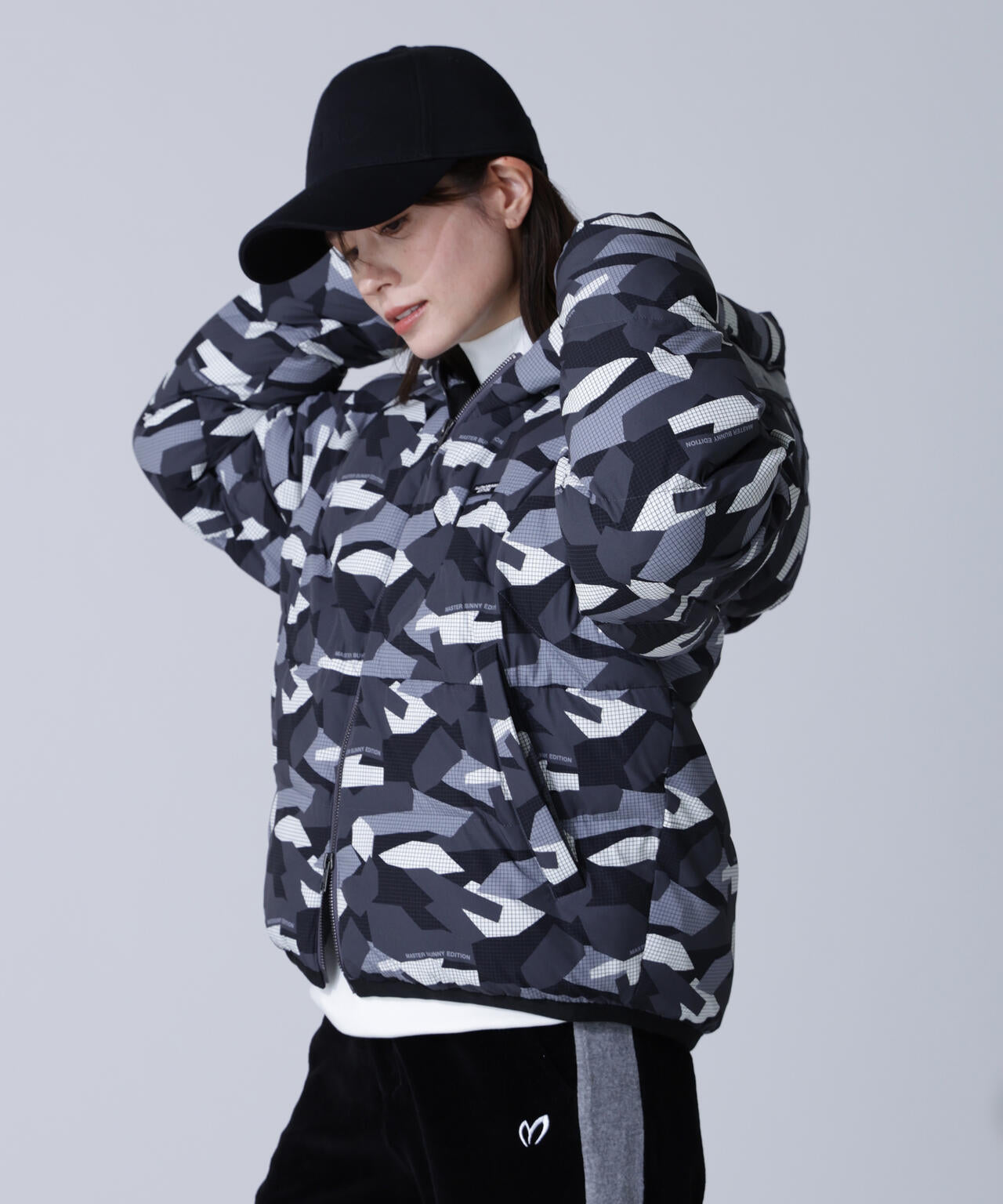 迷彩プリントフーディブルゾン