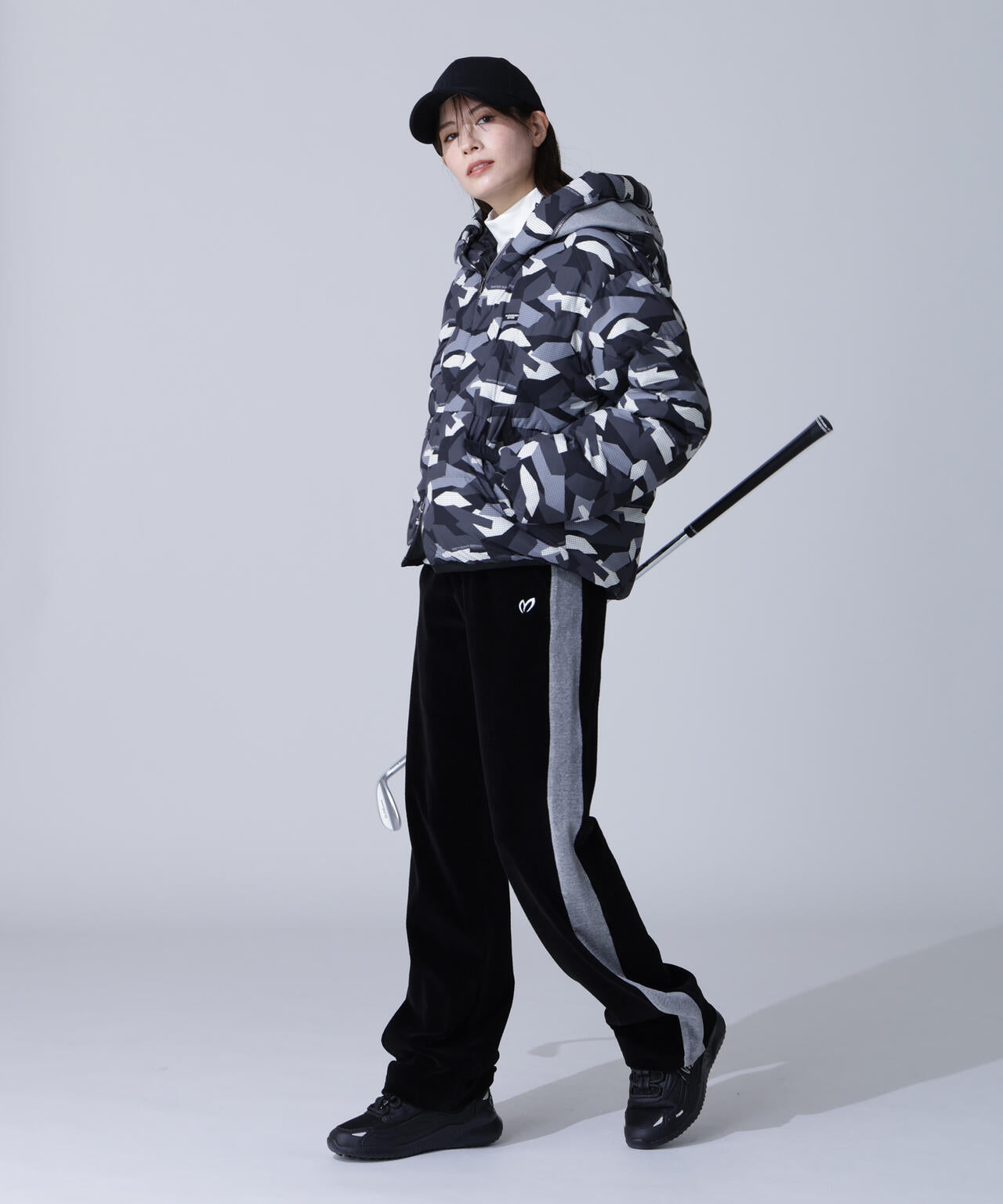 迷彩プリントフーディブルゾン