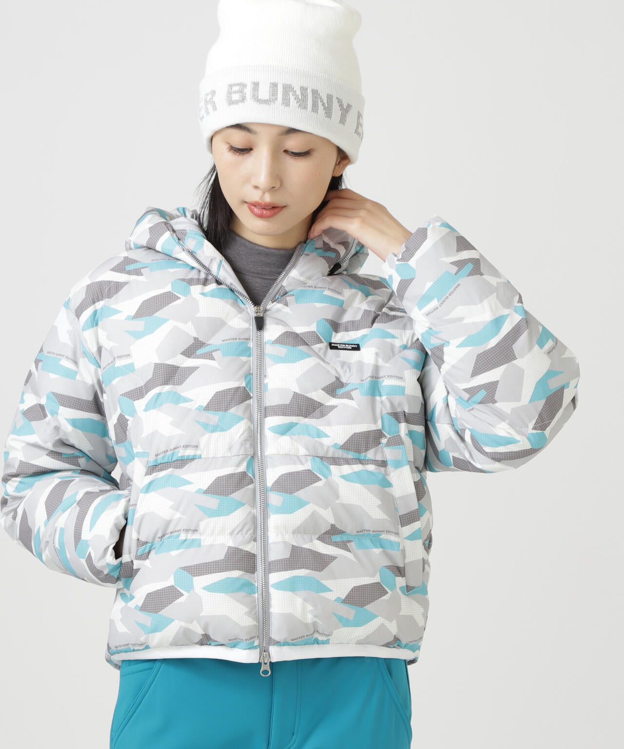 迷彩プリントフーディブルゾン