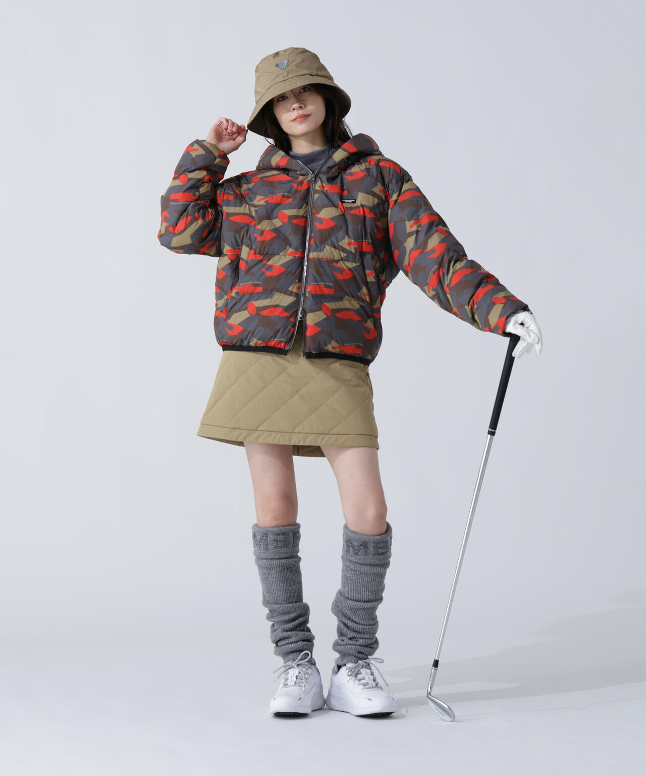 迷彩プリントフーディブルゾン