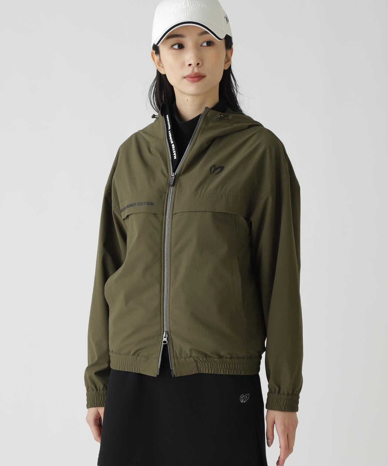 ストレッチリップストップ×高密度ツイル レイヤードフーディブルゾン