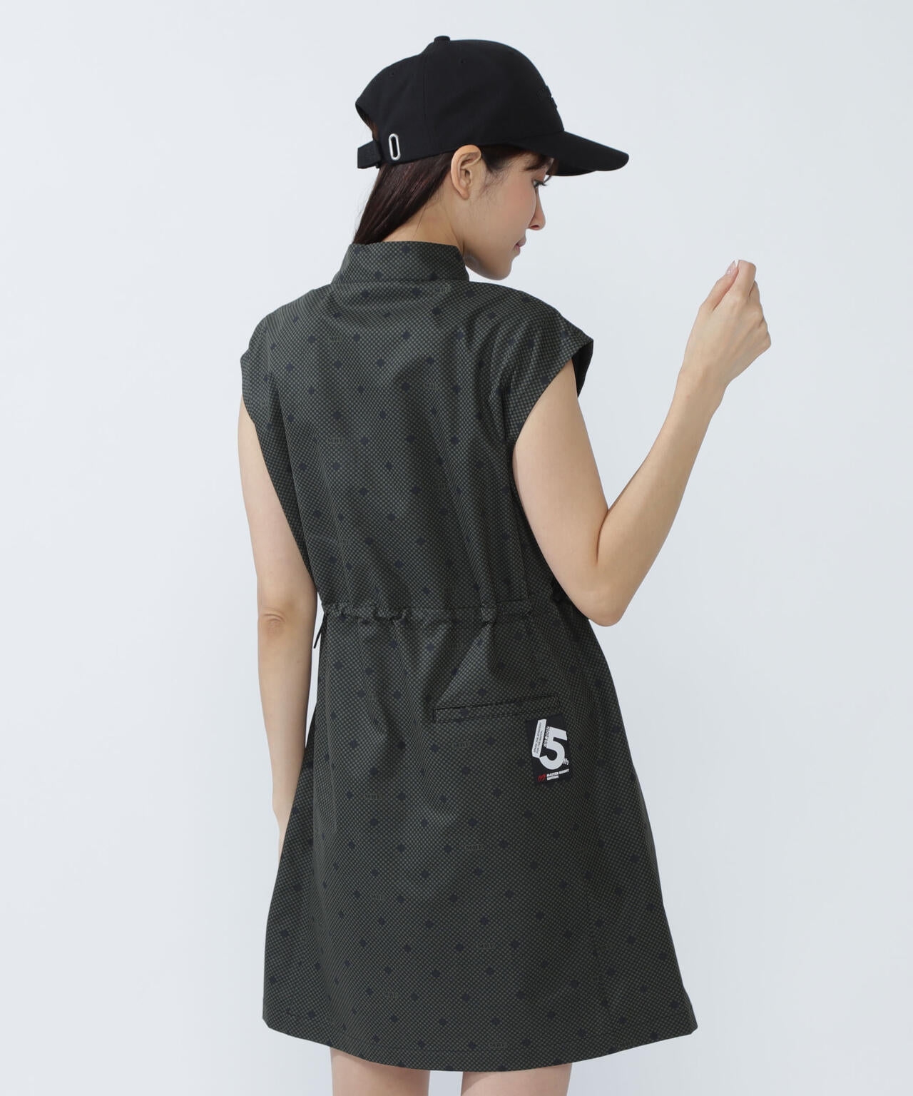 SPX×TEXBRIDプリント ハーフジップアップ スリーブレスワンピース