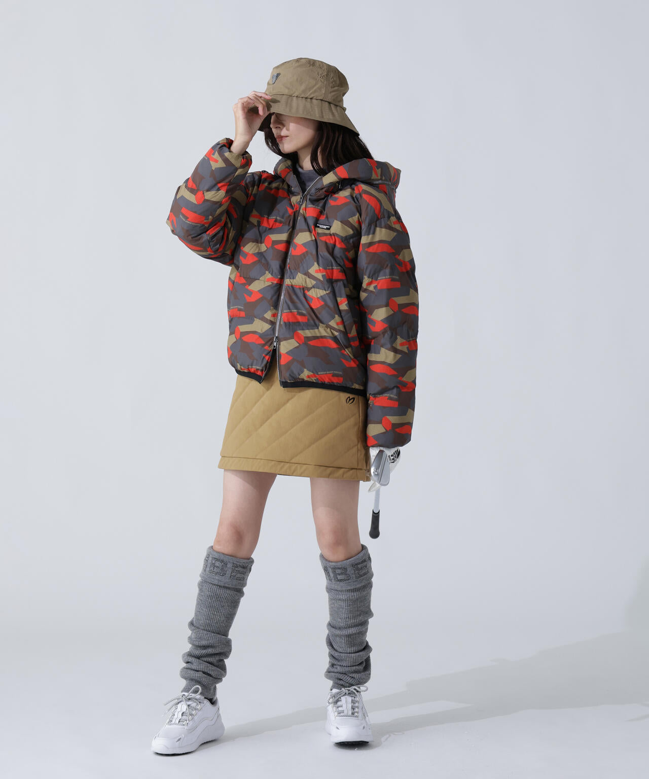 グログラン中綿ストレッチスカート