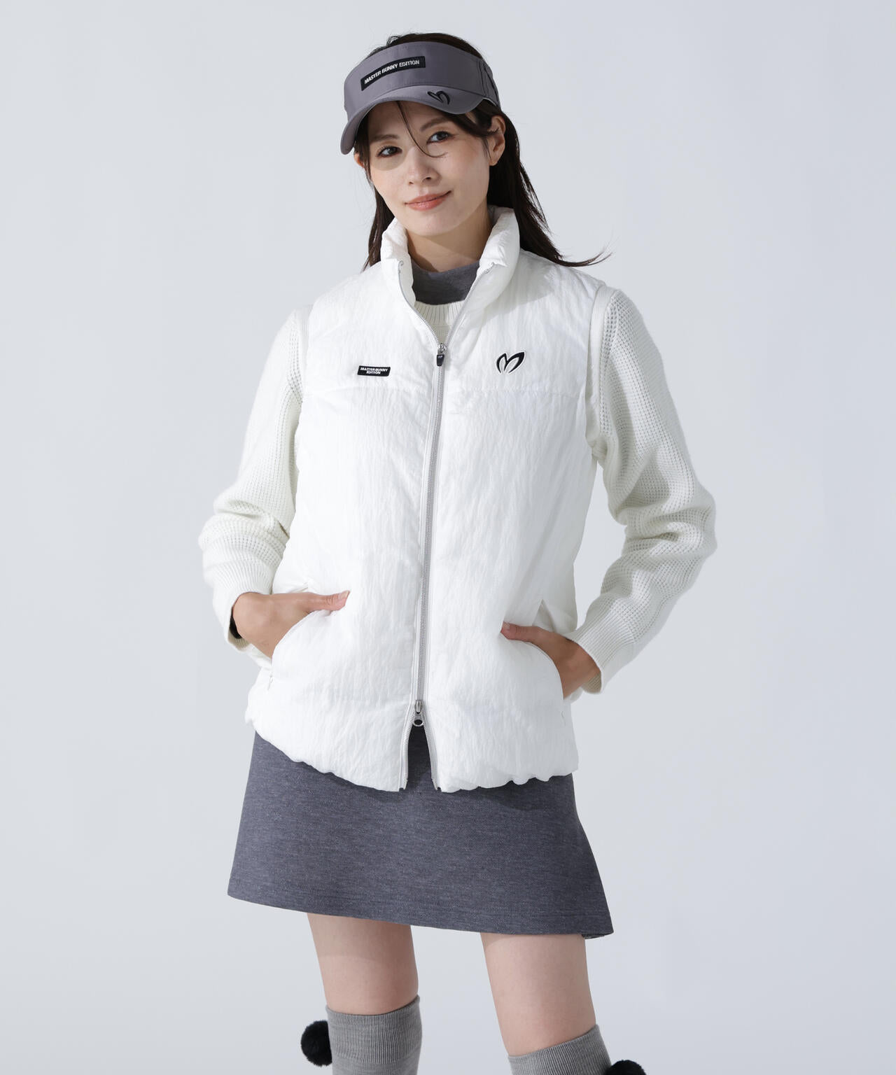 ナイロンリップ中綿フルジップベスト