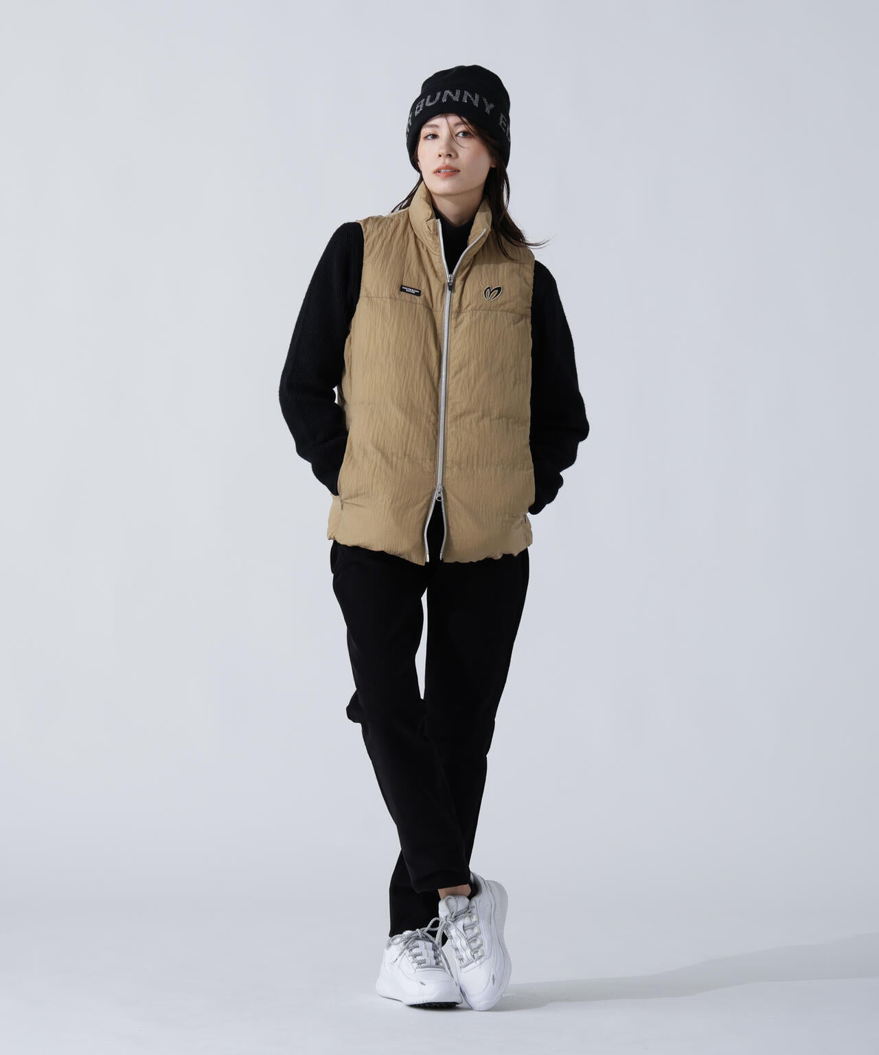 ナイロンリップ中綿フルジップベスト