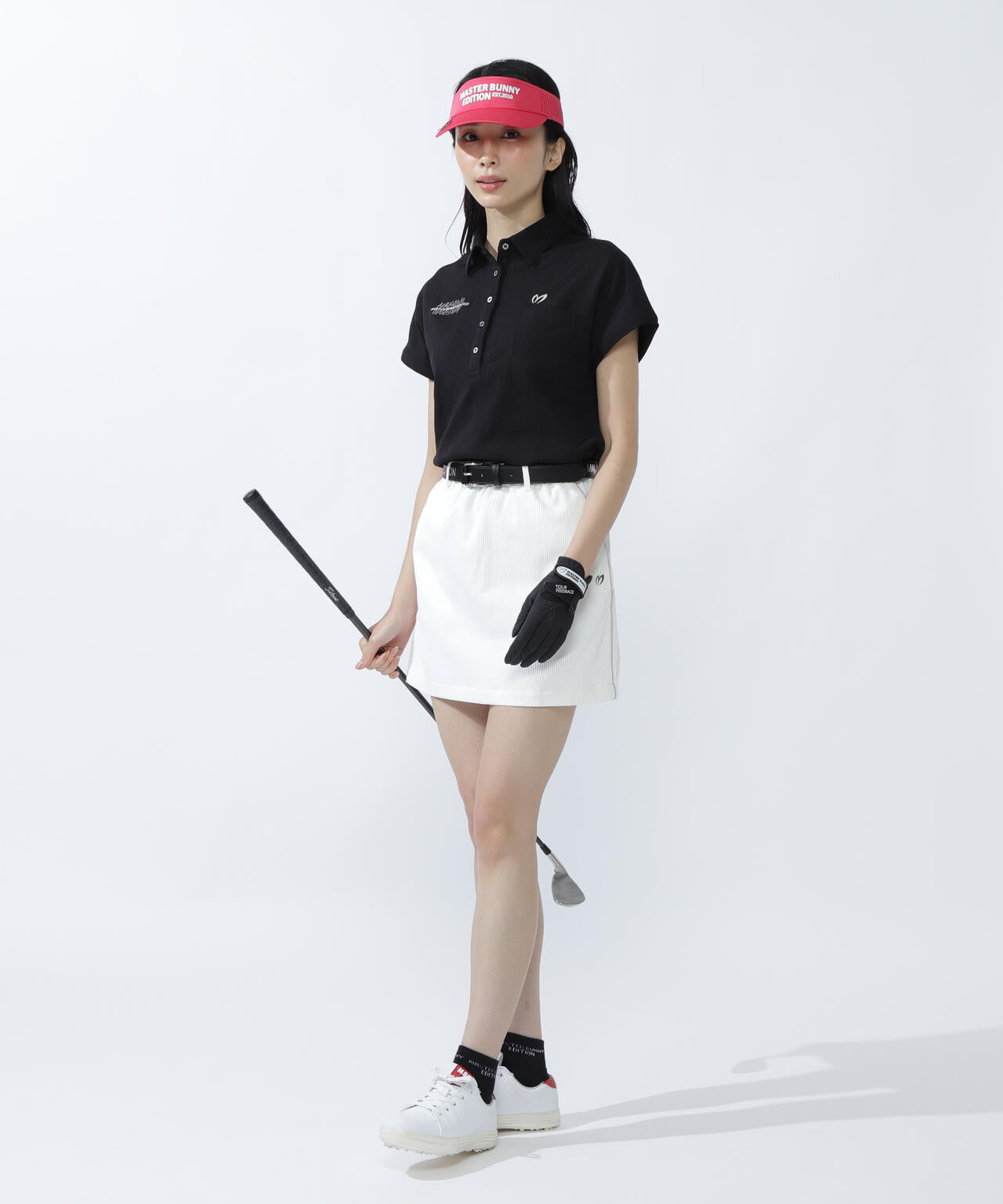 エコペットストレッチタックジャガードフレンチスリーブポロシャツ