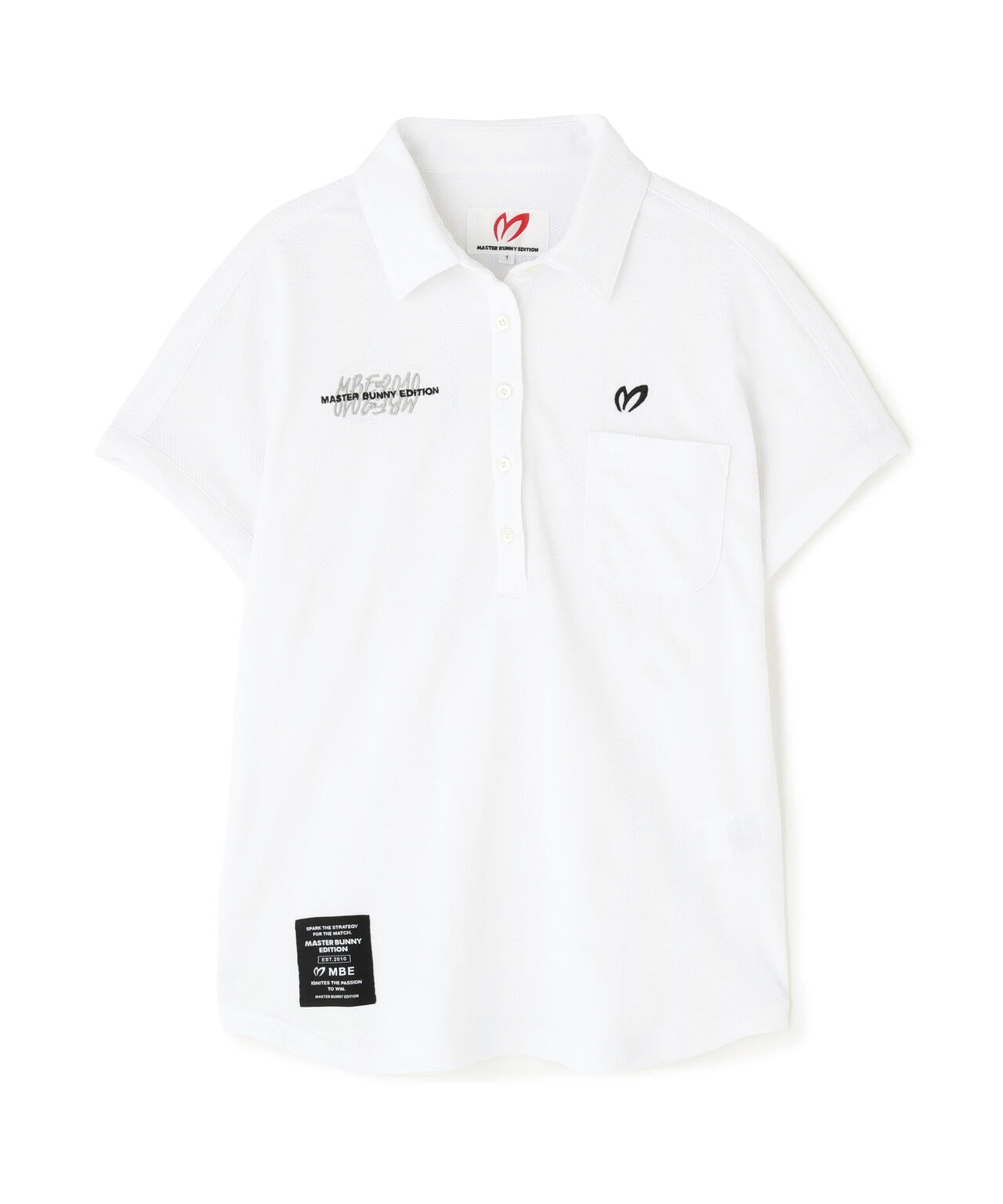 エコペットストレッチタックジャガードフレンチスリーブポロシャツ