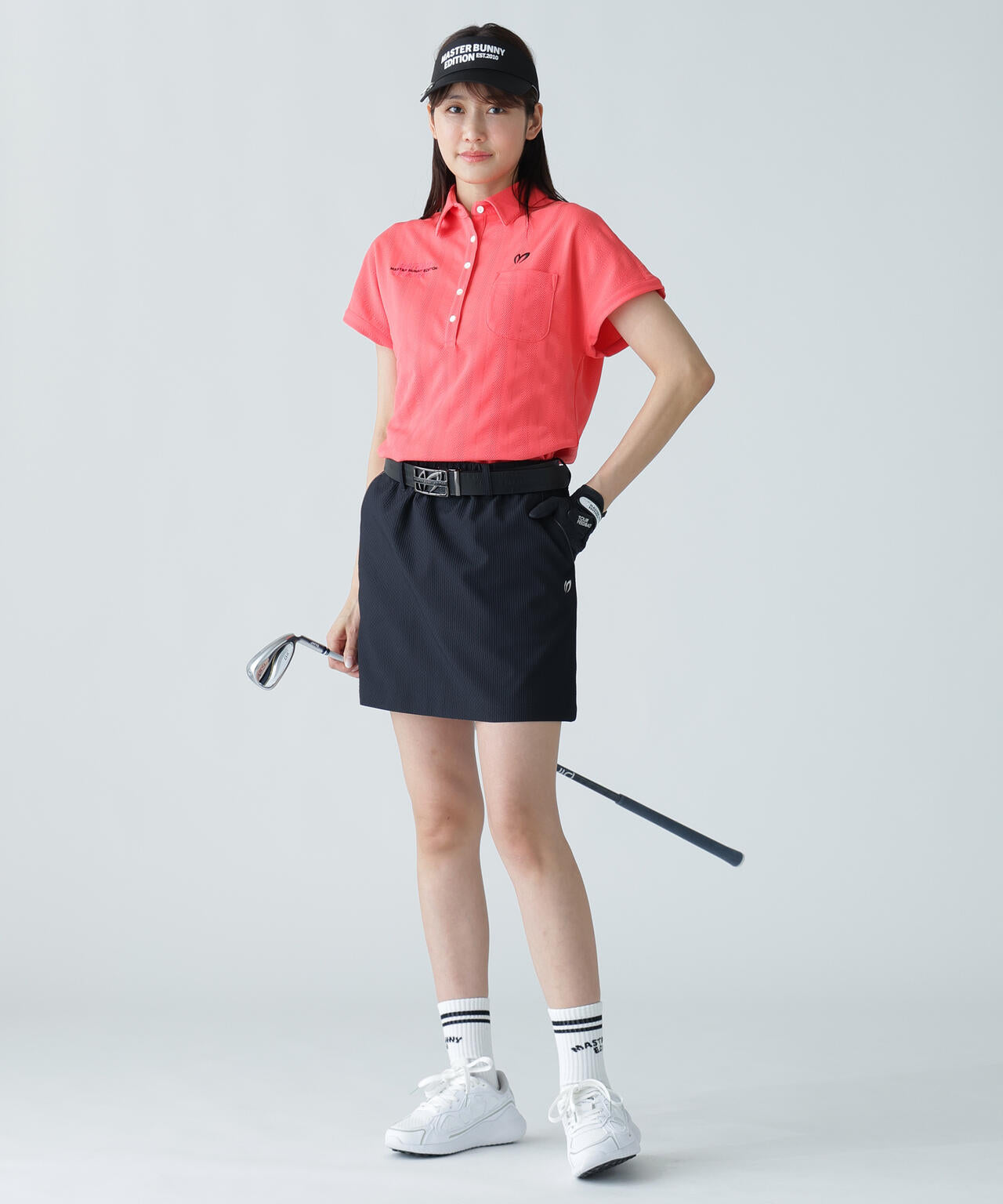 エコペットストレッチタックジャガードフレンチスリーブポロシャツ