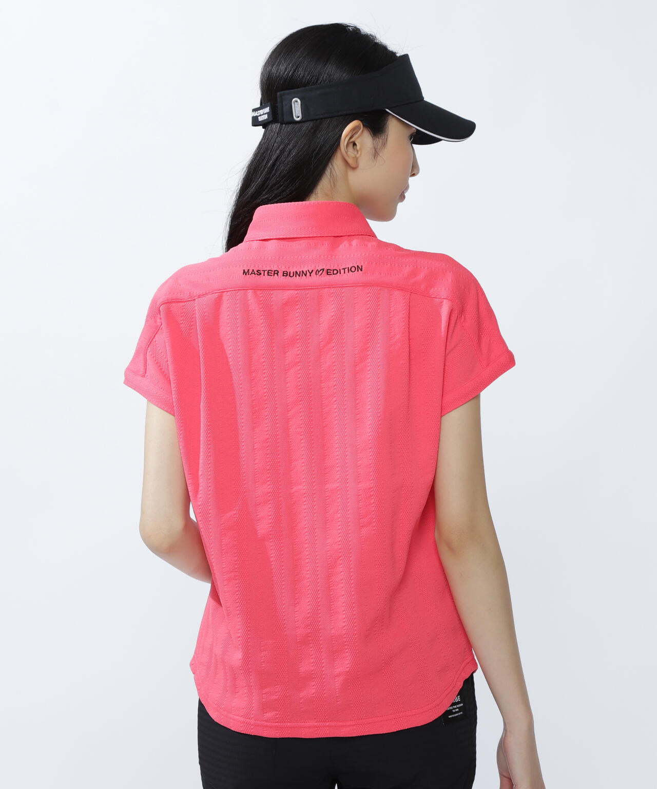 エコペットストレッチタックジャガードフレンチスリーブポロシャツ