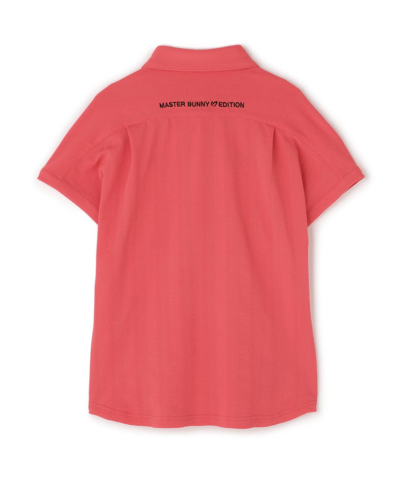 エコペットストレッチタックジャガードフレンチスリーブポロシャツ