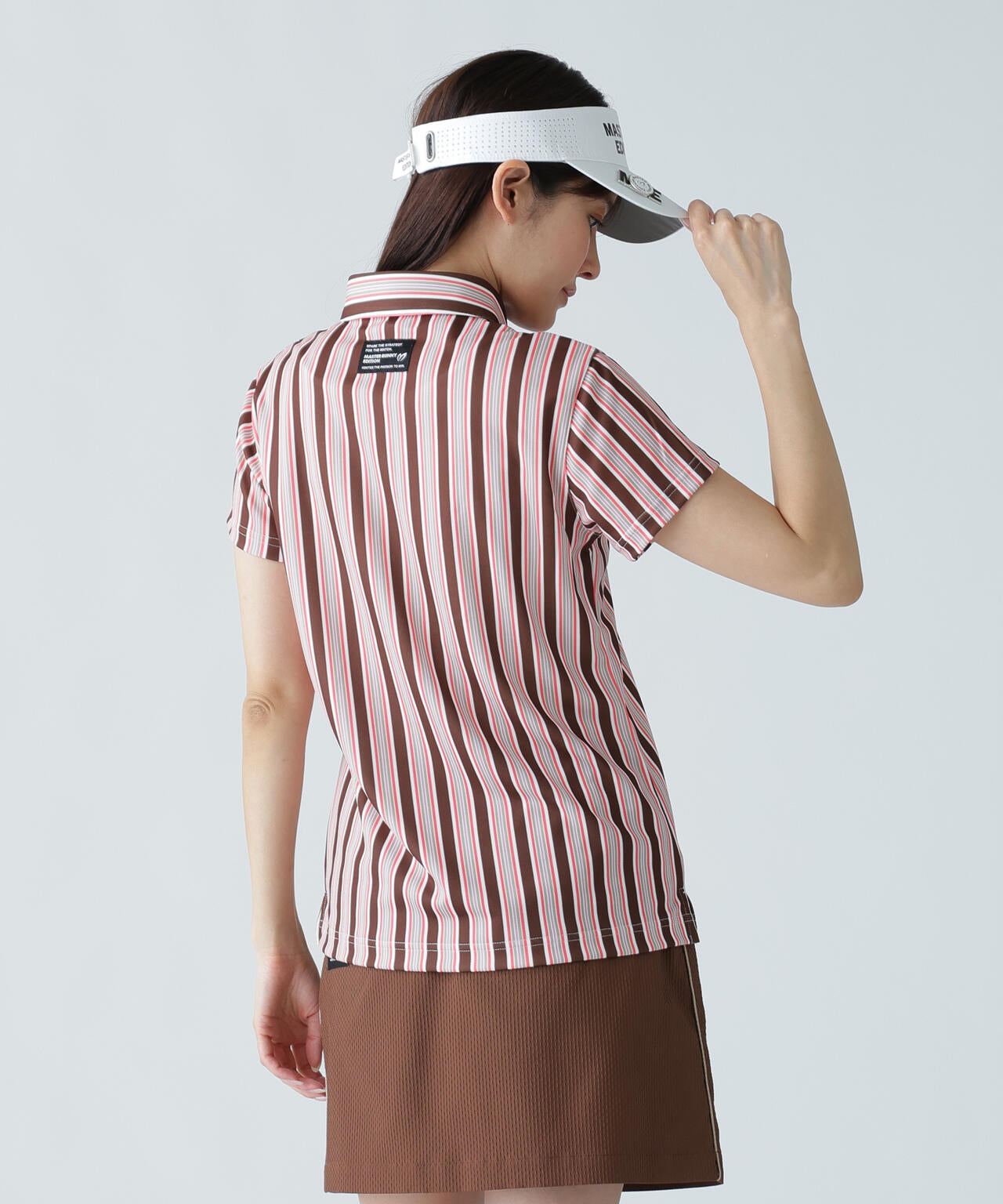 エアロクールピケマルチストライププリント半袖ポロシャツ