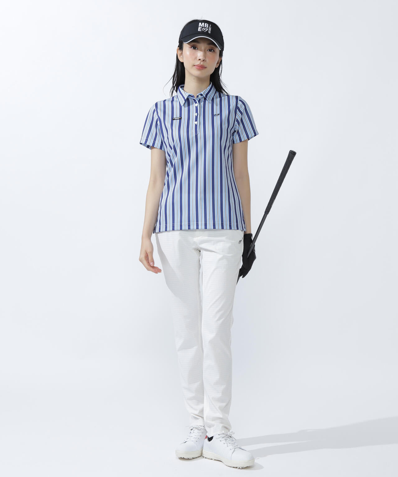 エアロクールピケマルチストライププリント半袖ポロシャツ