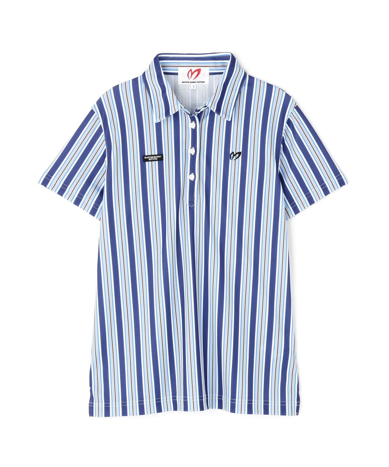 エアロクールピケマルチストライププリント半袖ポロシャツ