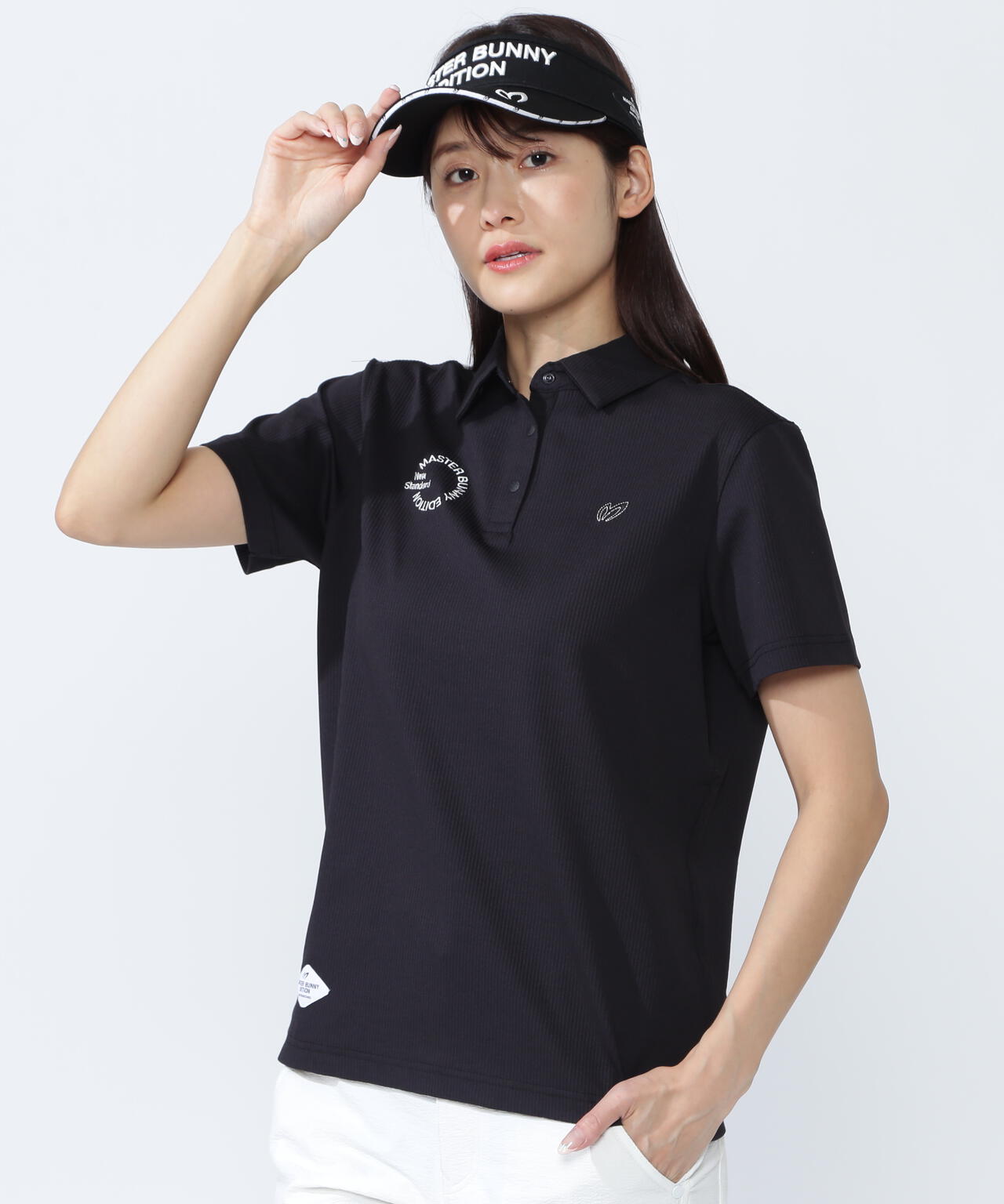 ストライプサッカー4WAYストレッチ半袖ポロシャツ