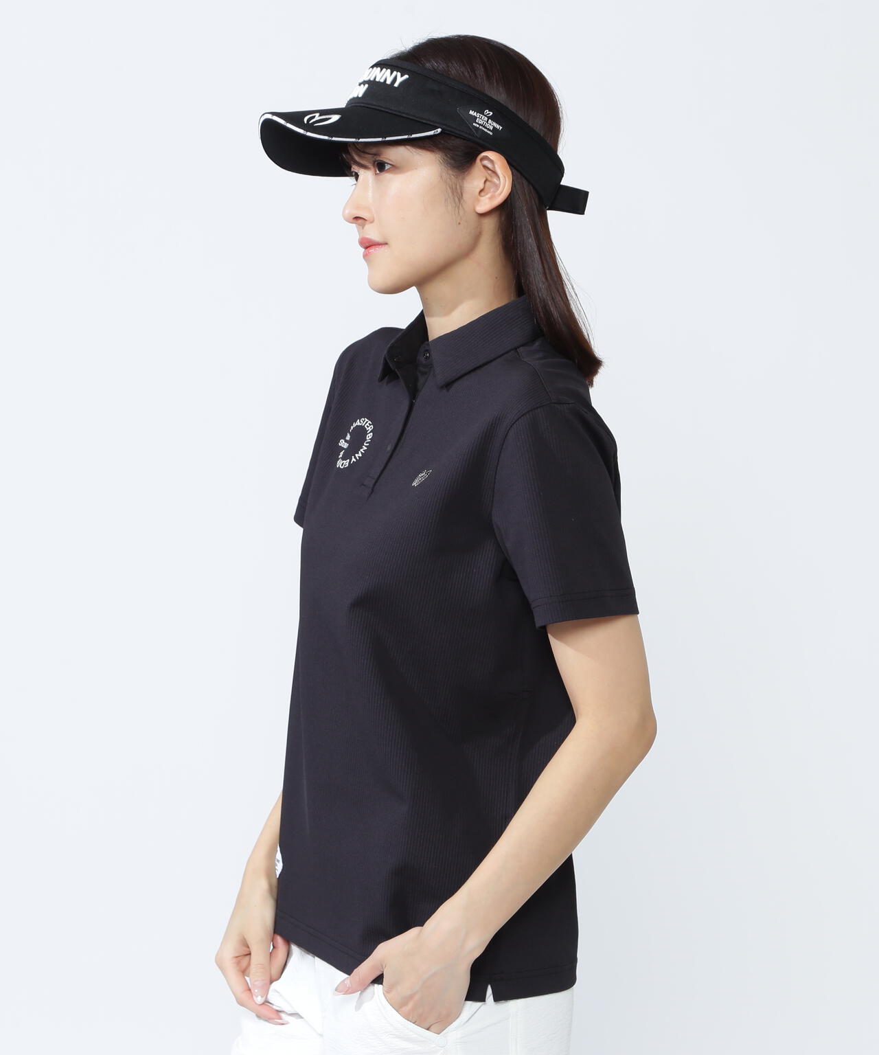 ストライプサッカー4WAYストレッチ半袖ポロシャツ