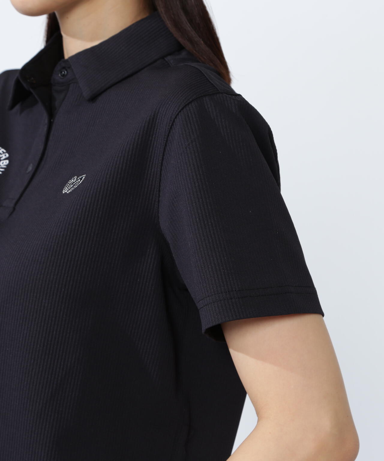 ストライプサッカー4WAYストレッチ半袖ポロシャツ